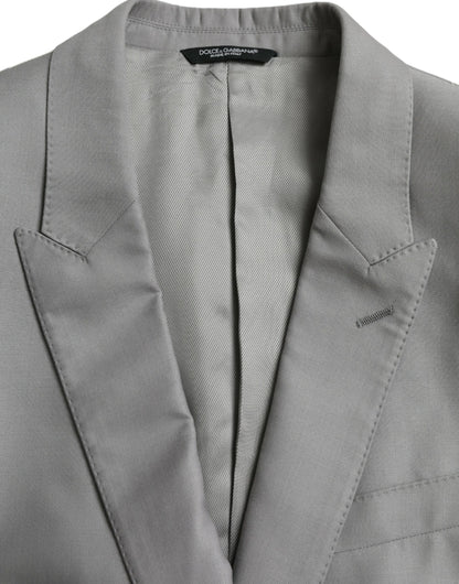 Blazer de lana gris con botonadura sencilla