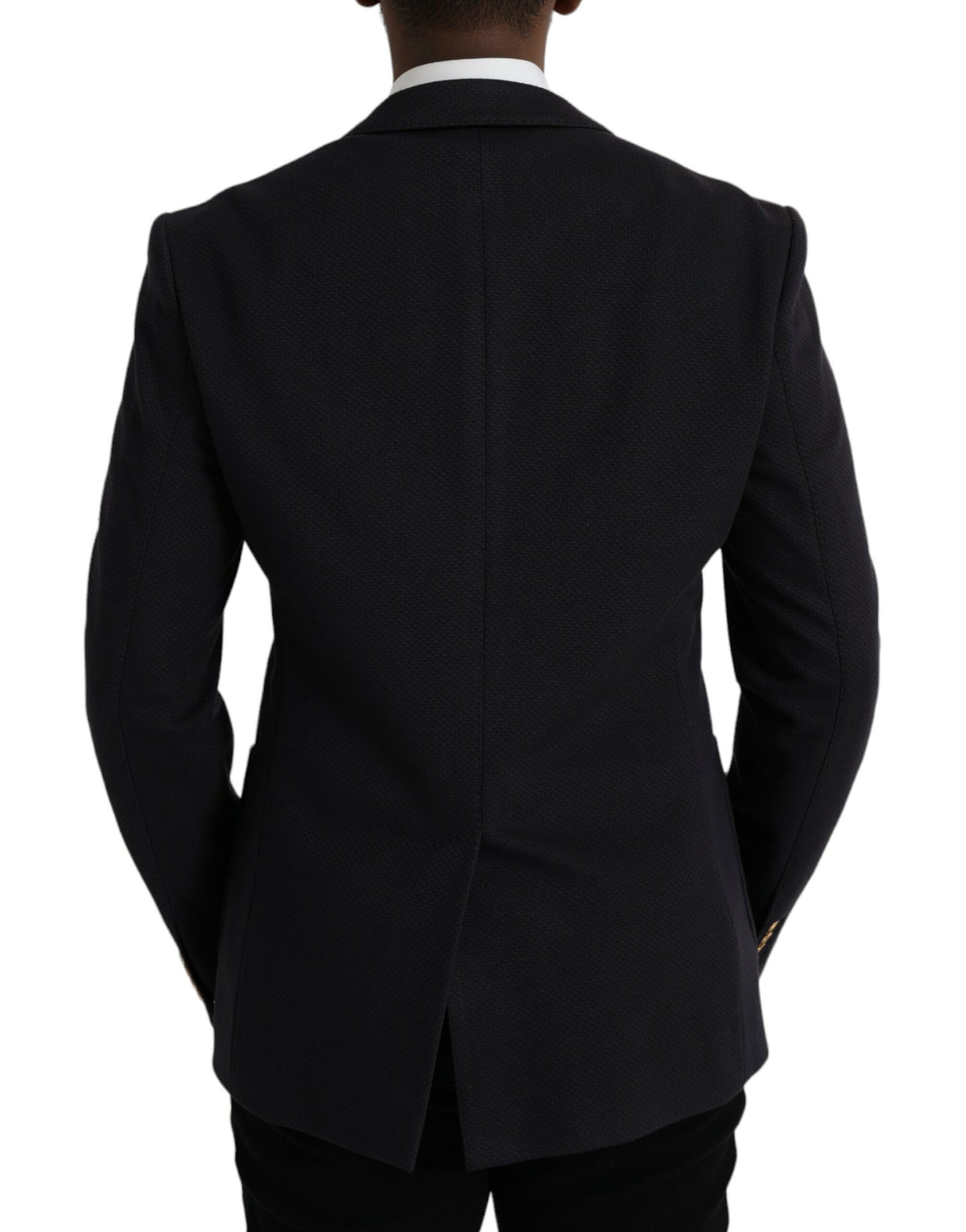 Blazer cruzado con diseño de abeja y corona azul oscuro