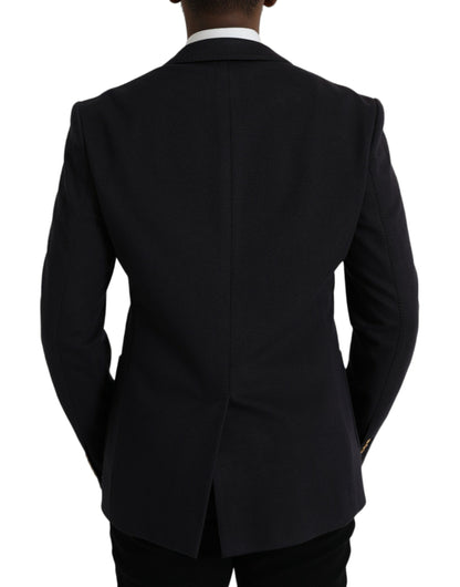 Blazer cruzado con diseño de abeja y corona azul oscuro