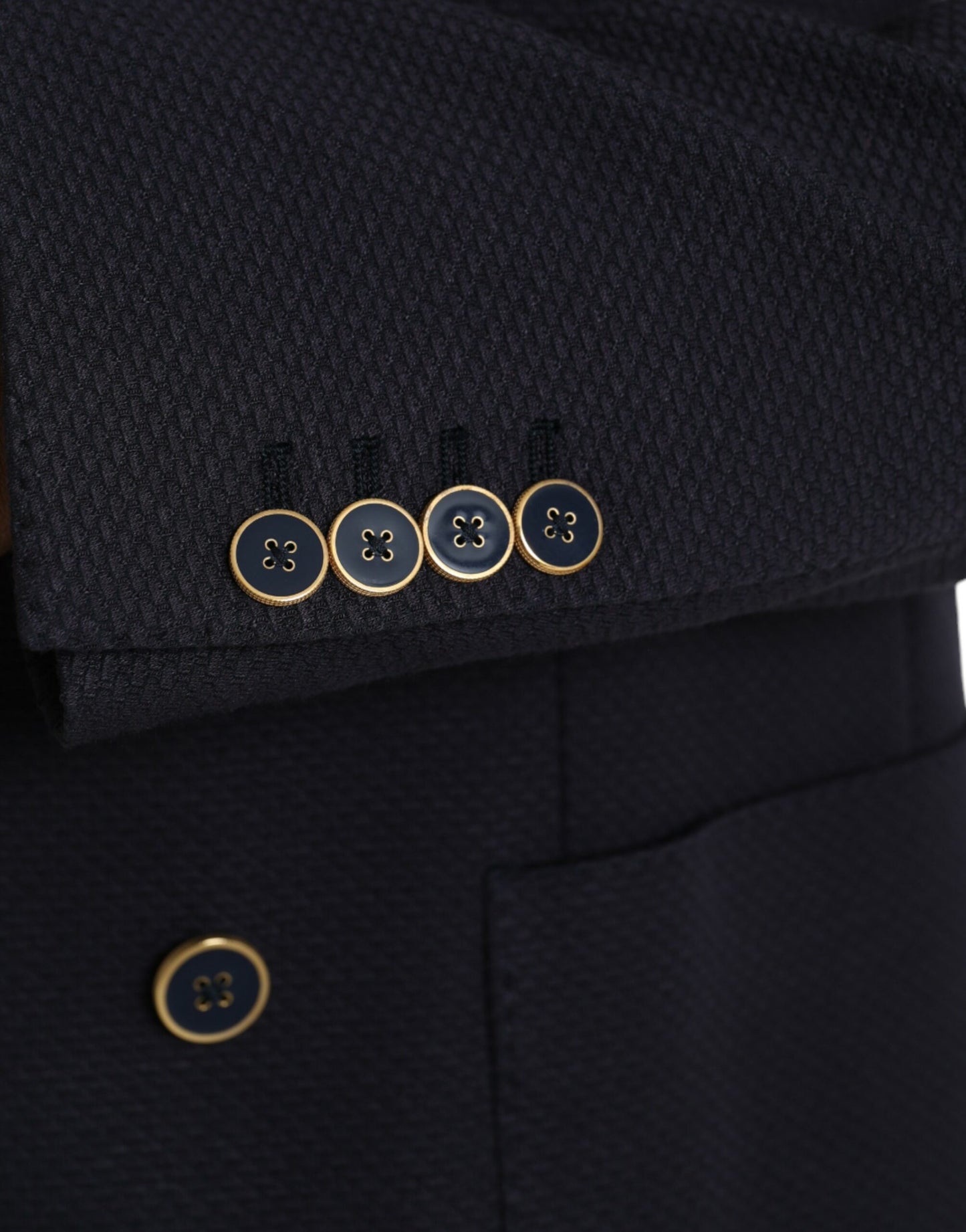 Blazer cruzado con diseño de abeja y corona azul oscuro