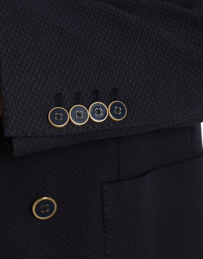 Blazer cruzado con diseño de abeja y corona azul oscuro