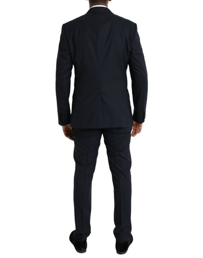 Traje formal de tres piezas de lana MARTINI azul oscuro