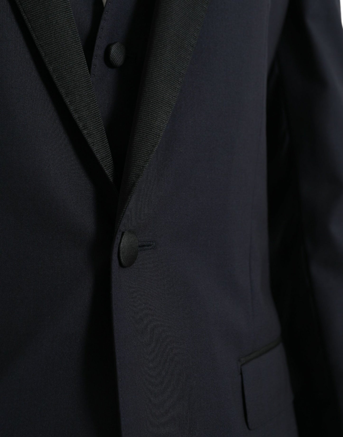 Traje formal de tres piezas de lana MARTINI azul oscuro