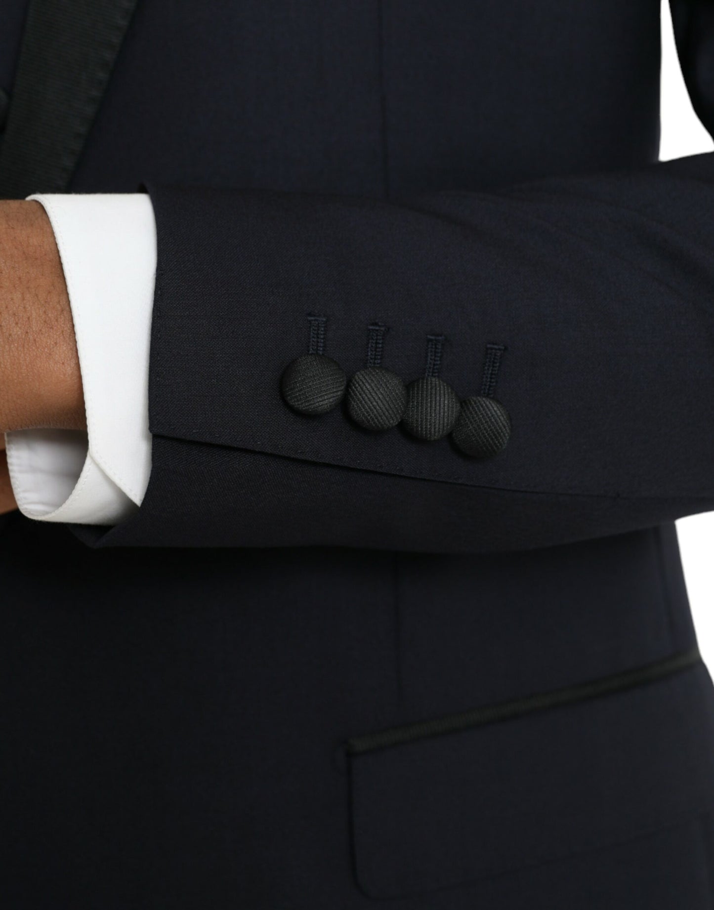 Traje formal de tres piezas de lana MARTINI azul oscuro