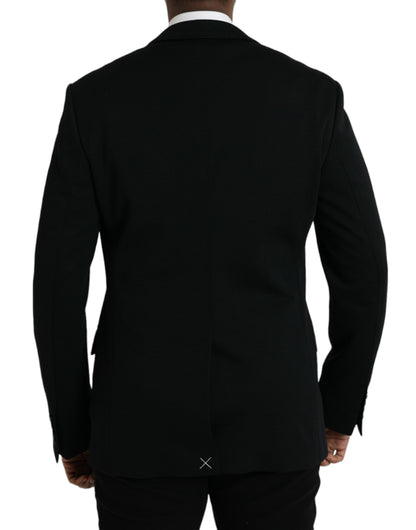 Blazer de lana negra con botonadura sencilla
