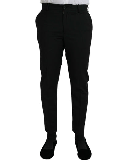 Pantalones formales ajustados de lana negra