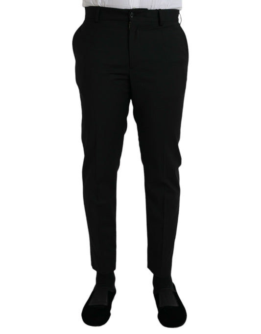 Pantalones formales ajustados de lana negra