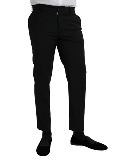 Pantalones formales ajustados de lana negra