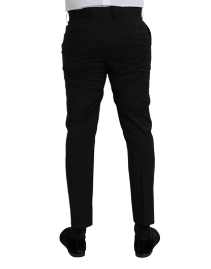 Pantalones formales ajustados de lana negra
