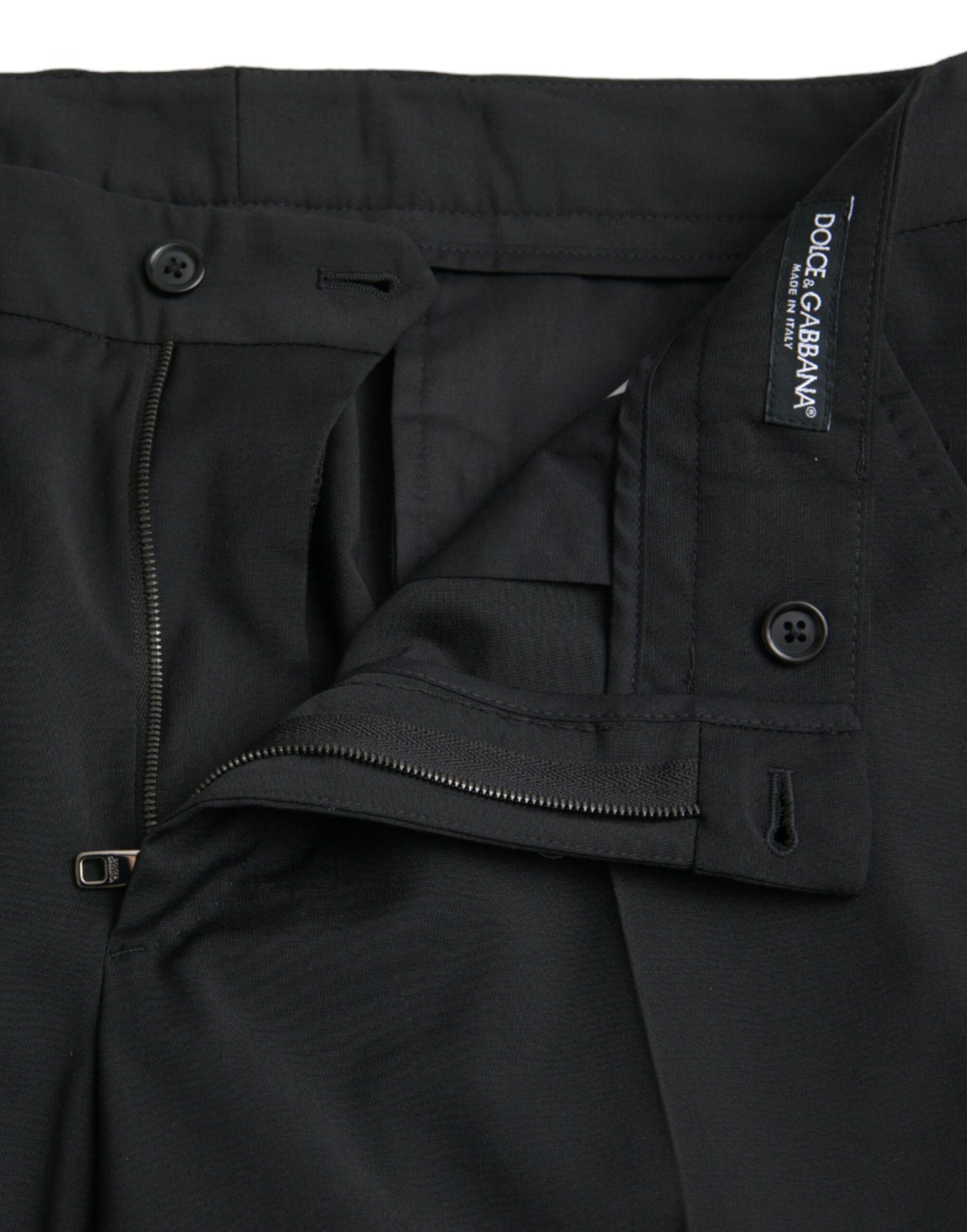 Pantalones formales ajustados de lana negra