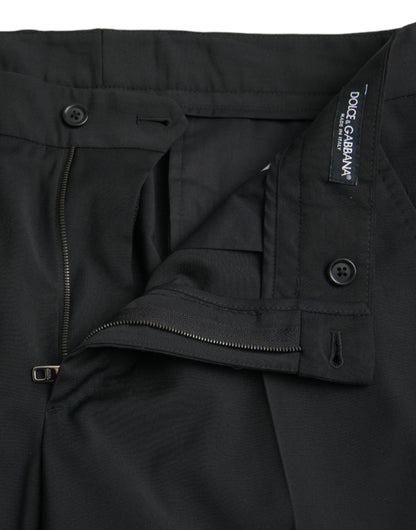 Pantalones formales ajustados de lana negra