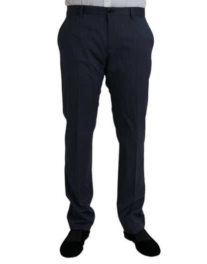 Pantalones formales de vestir ajustados de lana azul