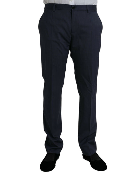 Pantalones formales de vestir ajustados de lana azul