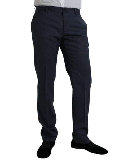 Pantalones formales de vestir ajustados de lana azul