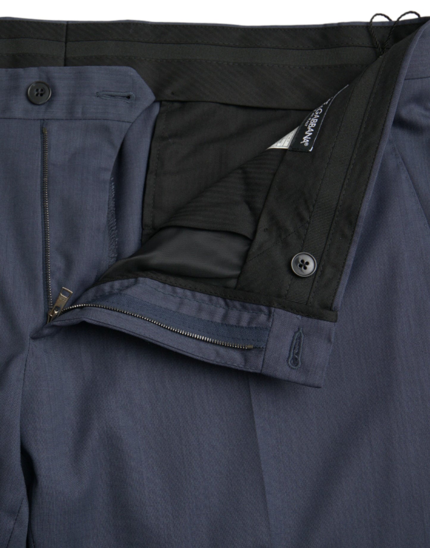 Pantalones formales de vestir ajustados de lana azul