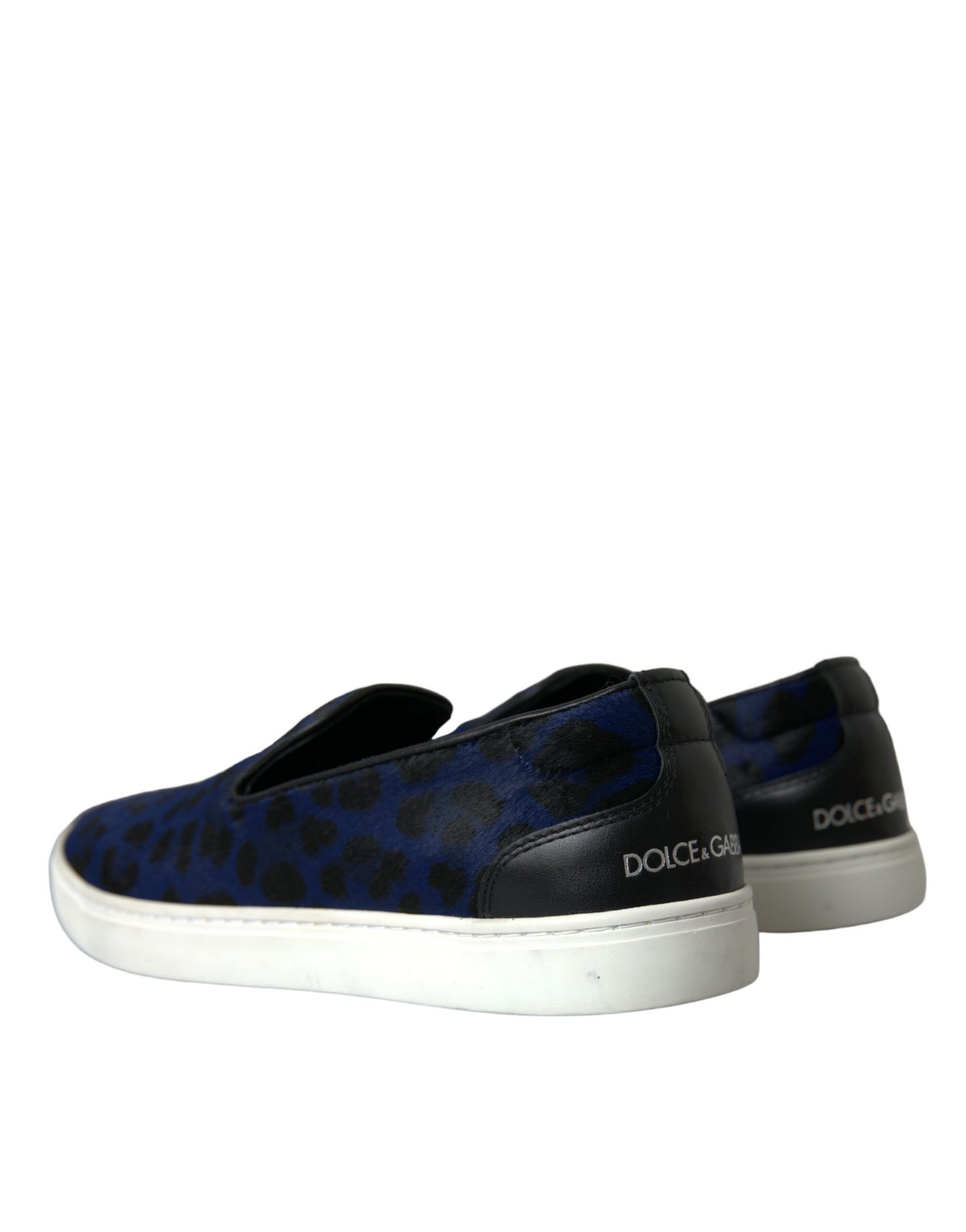 Zapatillas deportivas de leopardo con pelo de becerro azul