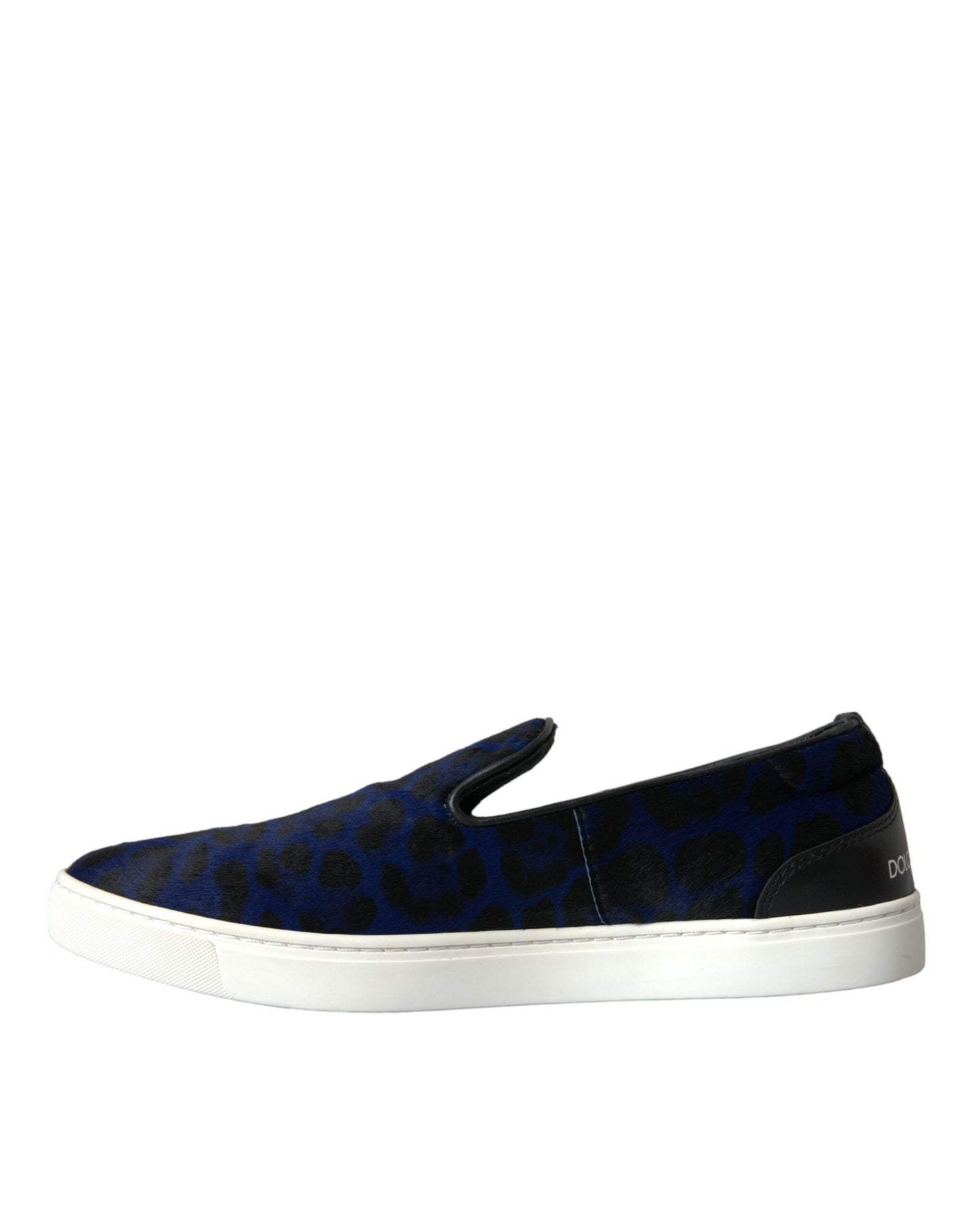 Zapatillas deportivas de leopardo con pelo de becerro azul