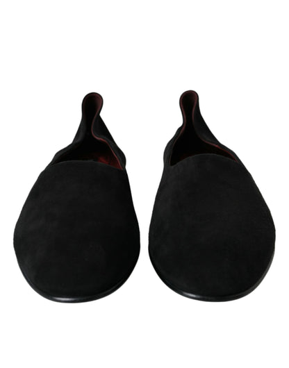 Mocasines de gamuza negra, zapatos formales sin cordones