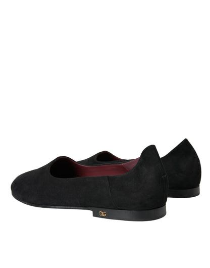 Mocasines de gamuza negra, zapatos formales sin cordones
