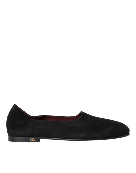 Mocasines de gamuza negra, zapatos formales sin cordones
