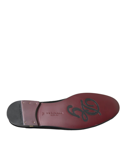 Mocasines de gamuza negra, zapatos formales sin cordones