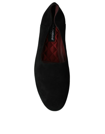 Mocasines de gamuza negra, zapatos formales sin cordones