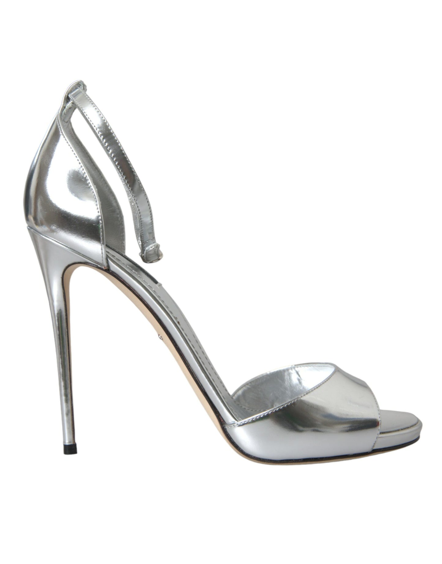 Sandalias de tacón de cuero KEIRA plateadas