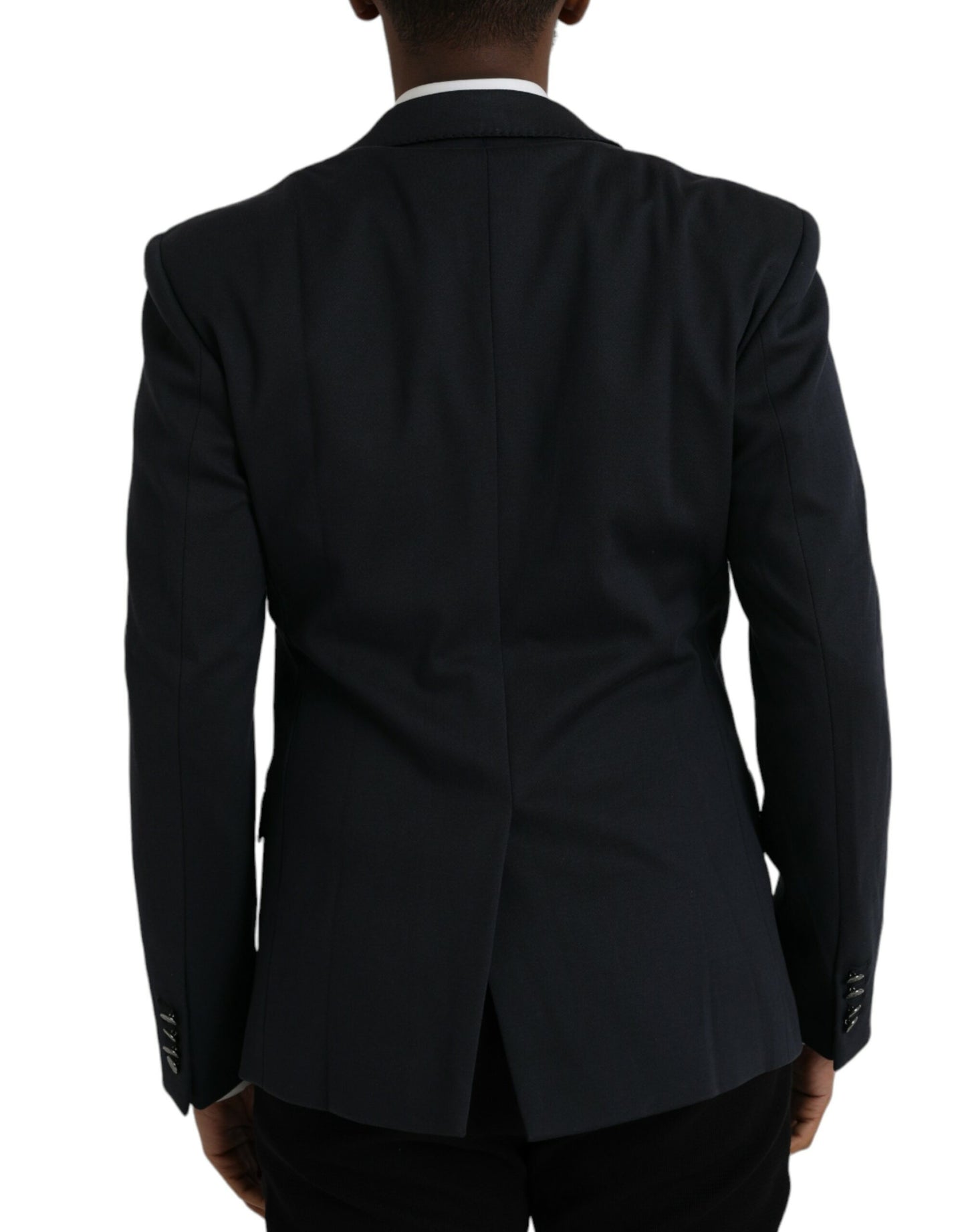 Blazer de algodón azul oscuro con botonadura sencilla