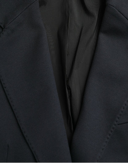 Blazer de algodón azul oscuro con botonadura sencilla