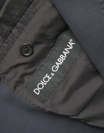 Blazer de algodón azul oscuro con botonadura sencilla