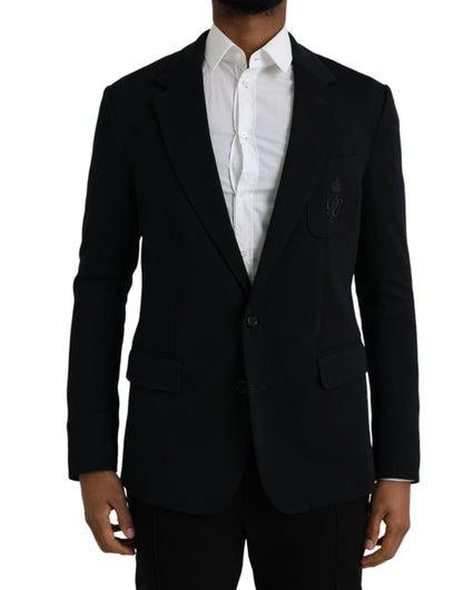 Blazer de lana negra con botonadura sencilla