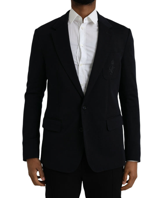 Blazer de lana negra con botonadura sencilla