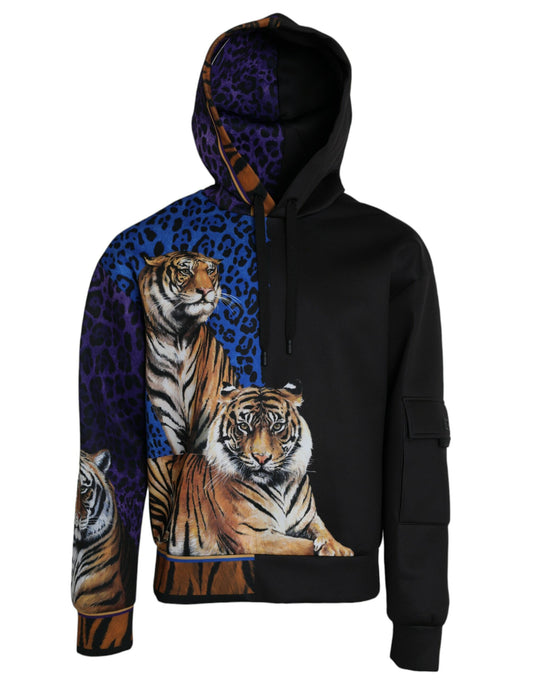 Sudadera con capucha y tigre multicolor