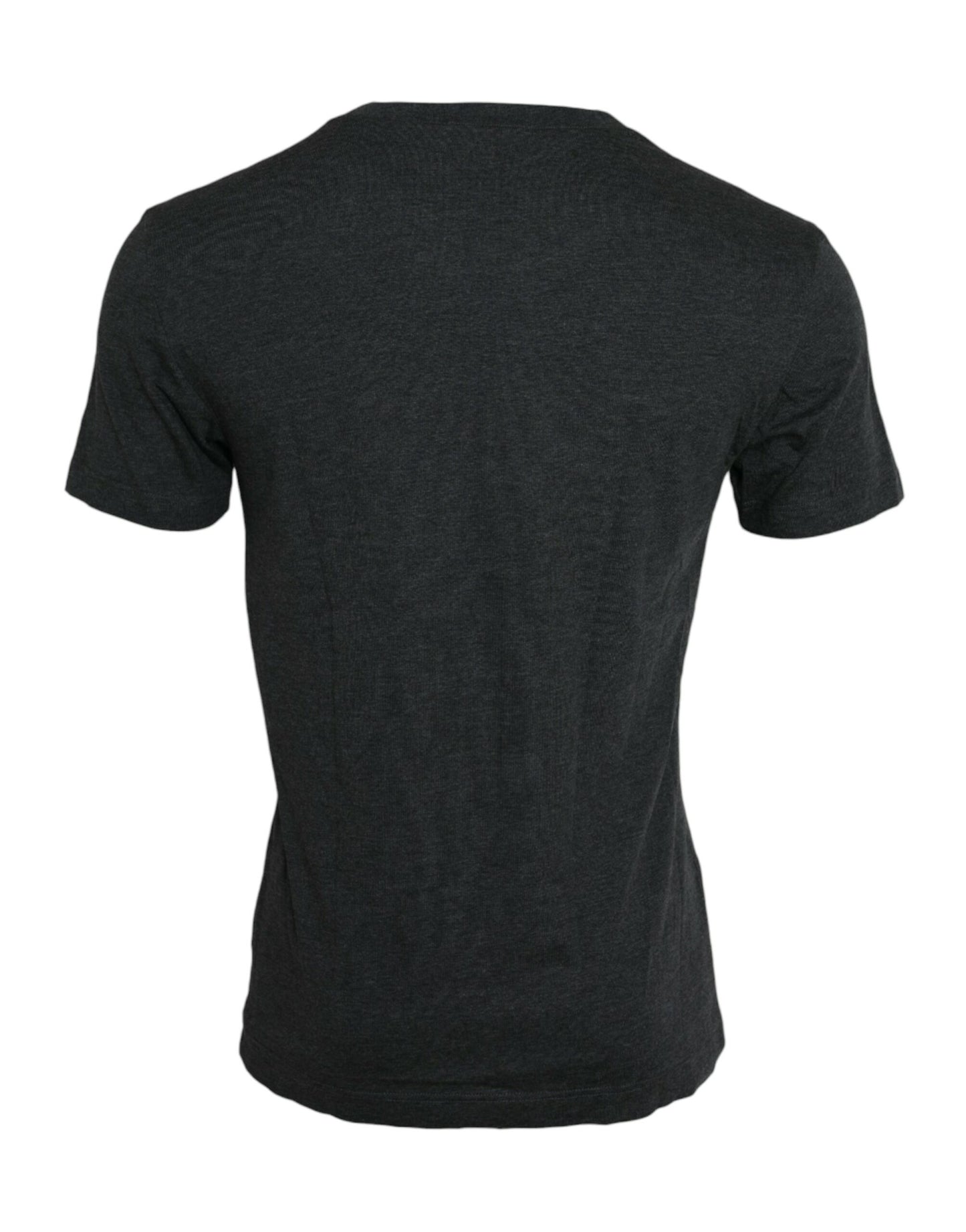 Camiseta de manga corta con cuello redondo y estampado de logotipo gris