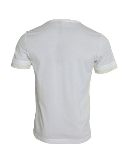 Camiseta blanca de algodón de manga corta con bolsillo