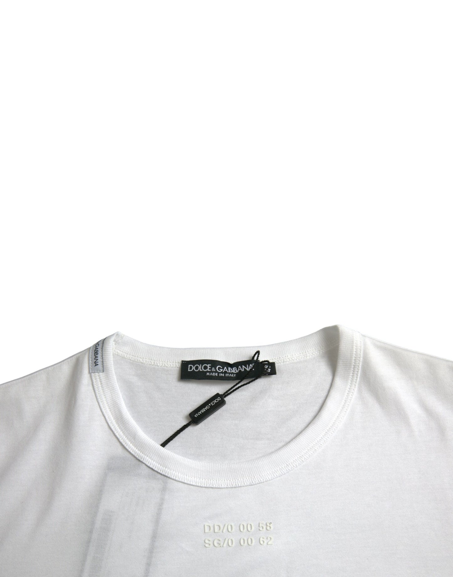Camiseta blanca de algodón de manga corta con bolsillo