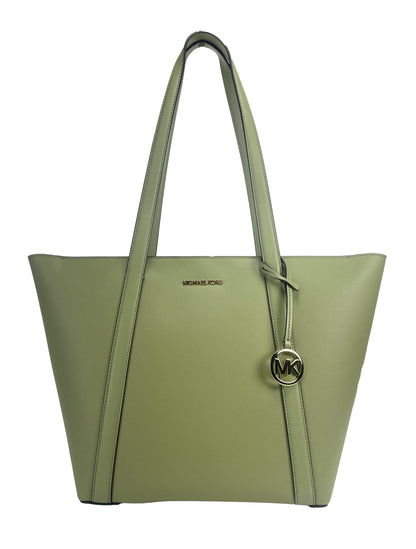 Bolso grande Pratt con cremallera en color verde salvia claro