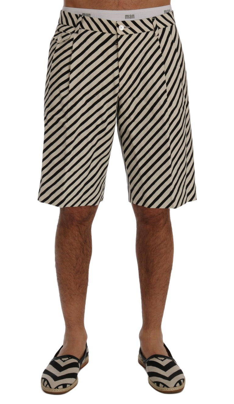 Pantalones cortos casuales de cáñamo a rayas