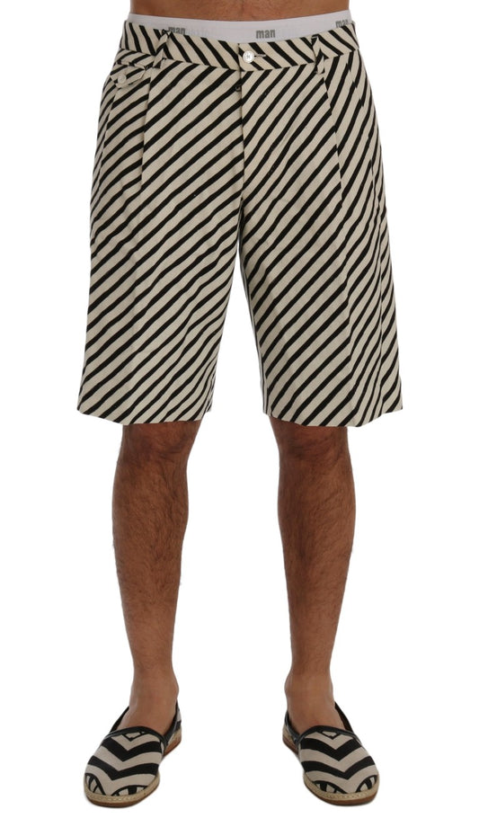 Pantalones cortos casuales de cáñamo a rayas