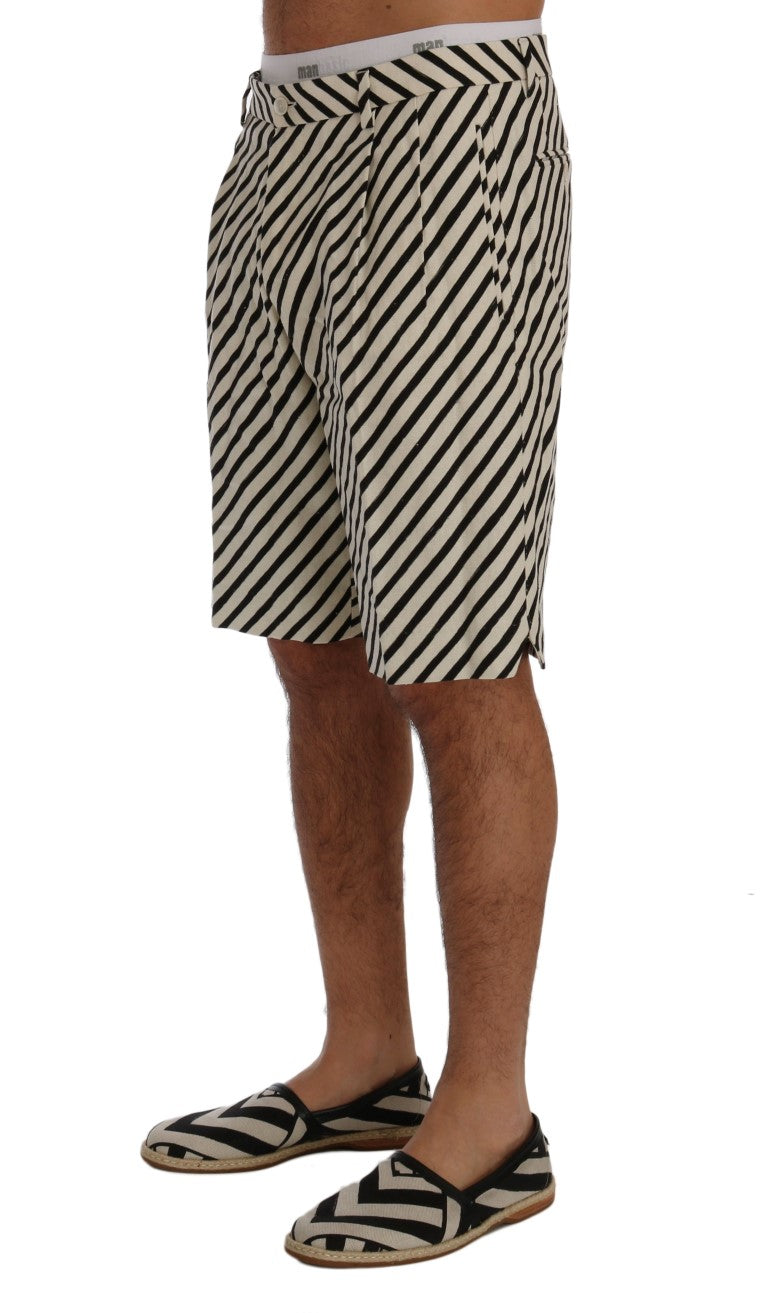 Pantalones cortos casuales de cáñamo a rayas