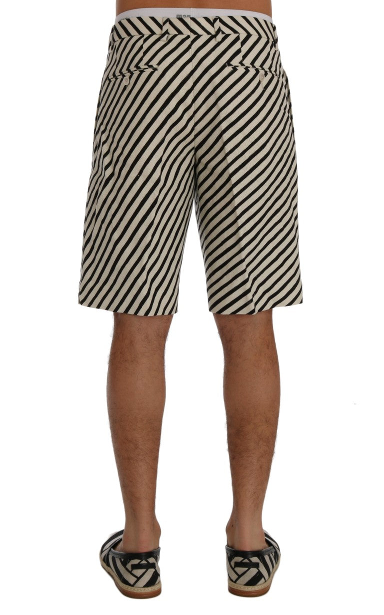 Pantalones cortos casuales de cáñamo a rayas