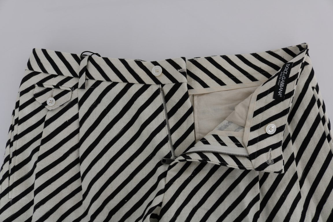 Pantalones cortos casuales de cáñamo a rayas