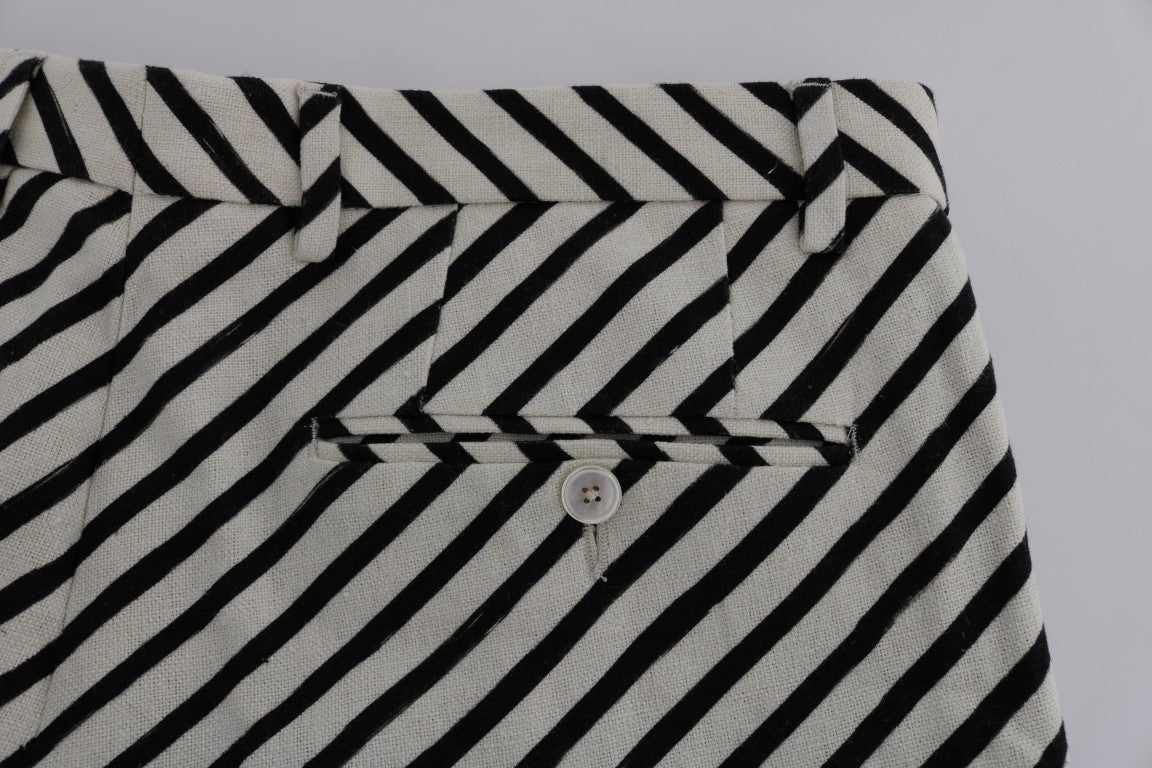 Pantalones cortos casuales de cáñamo a rayas
