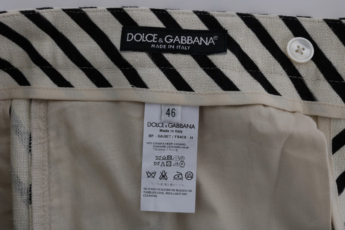 Pantalones cortos casuales de cáñamo a rayas