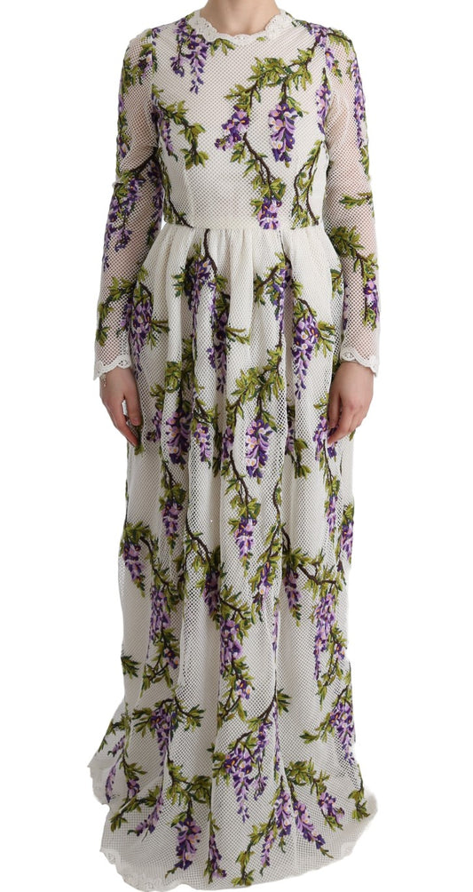 Elegante vestido maxi línea A de manga larga
