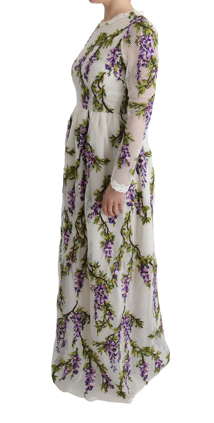 Elegante vestido maxi línea A de manga larga