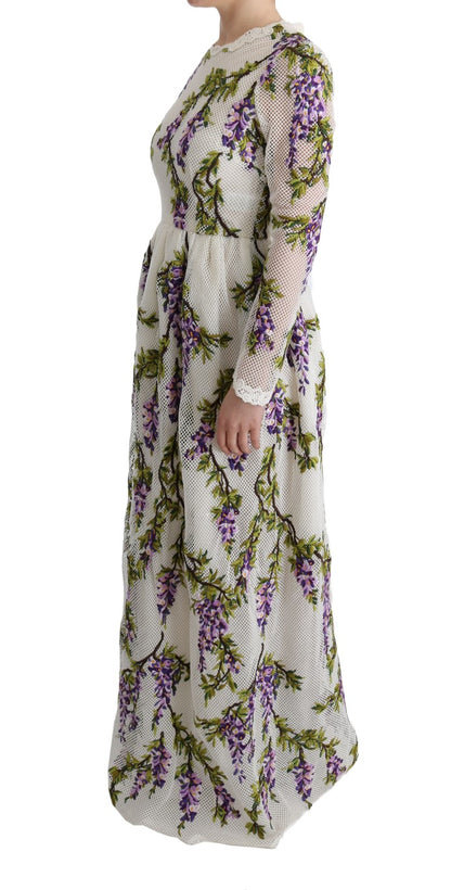 Elegante vestido maxi línea A de manga larga