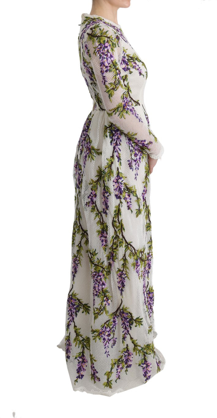Elegante vestido maxi línea A de manga larga