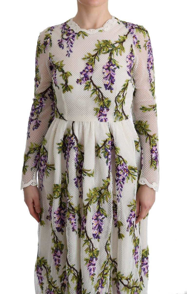 Elegante vestido maxi línea A de manga larga