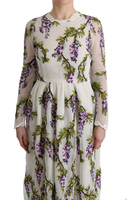 Elegante vestido maxi línea A de manga larga